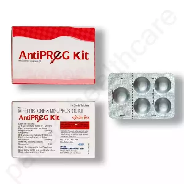 AntiPREG Kit: Mifepristone 200mg+Misoprostol 800mcg